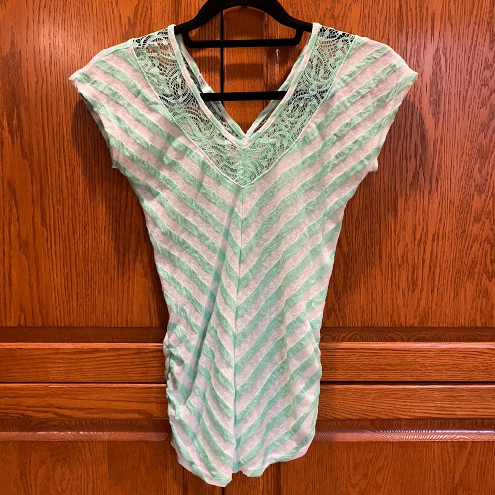 Maurices size XS striped with lace details shirt